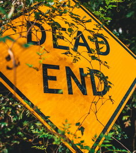 Dead End. Zeichen funktionieren nicht einfach.